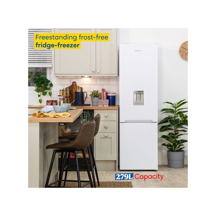 Russell Hobbs 279 Litre 70/30 Freestanding Fridge Freezer with Water Dispenser - White - Image 6