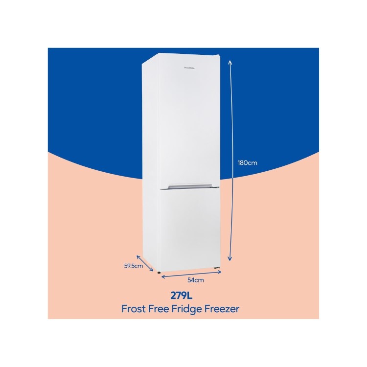 Russell Hobbs 279 Litre 70/30 Freestanding Fridge Freezer - White - Image 4
