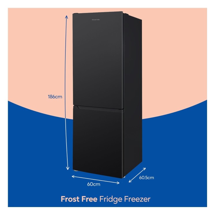 Russell Hobbs 293 Litre 60/40 Freestanding Fridge Freezer - Black - Image 4