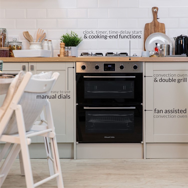 Russell Hobbs RH72DEO1002SS01 Built Under Electric Double Oven - Stainless Steel - Image 4