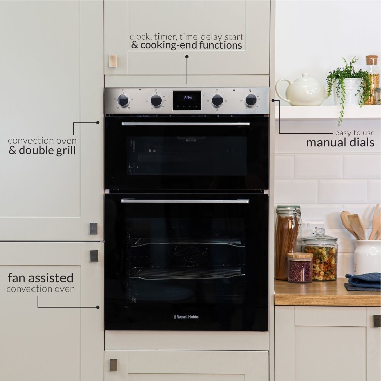 Russell Hobbs RH89DEO2002SS01 Built-In Electric Double Oven - Stainless Steel - Image 4
