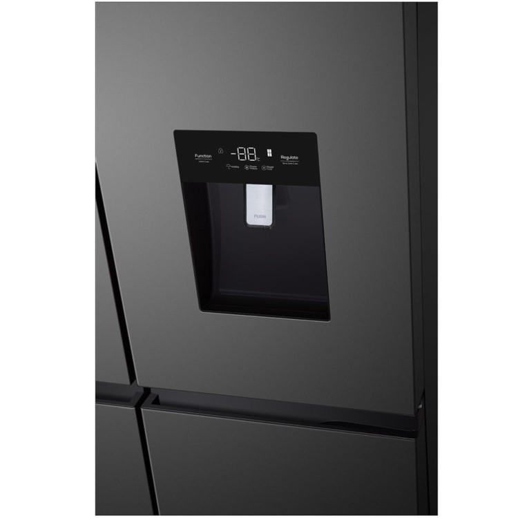 TCL 466 Litre Four Door American Fridge Freezer with Water Dispenser - Dark Silver - Image 3