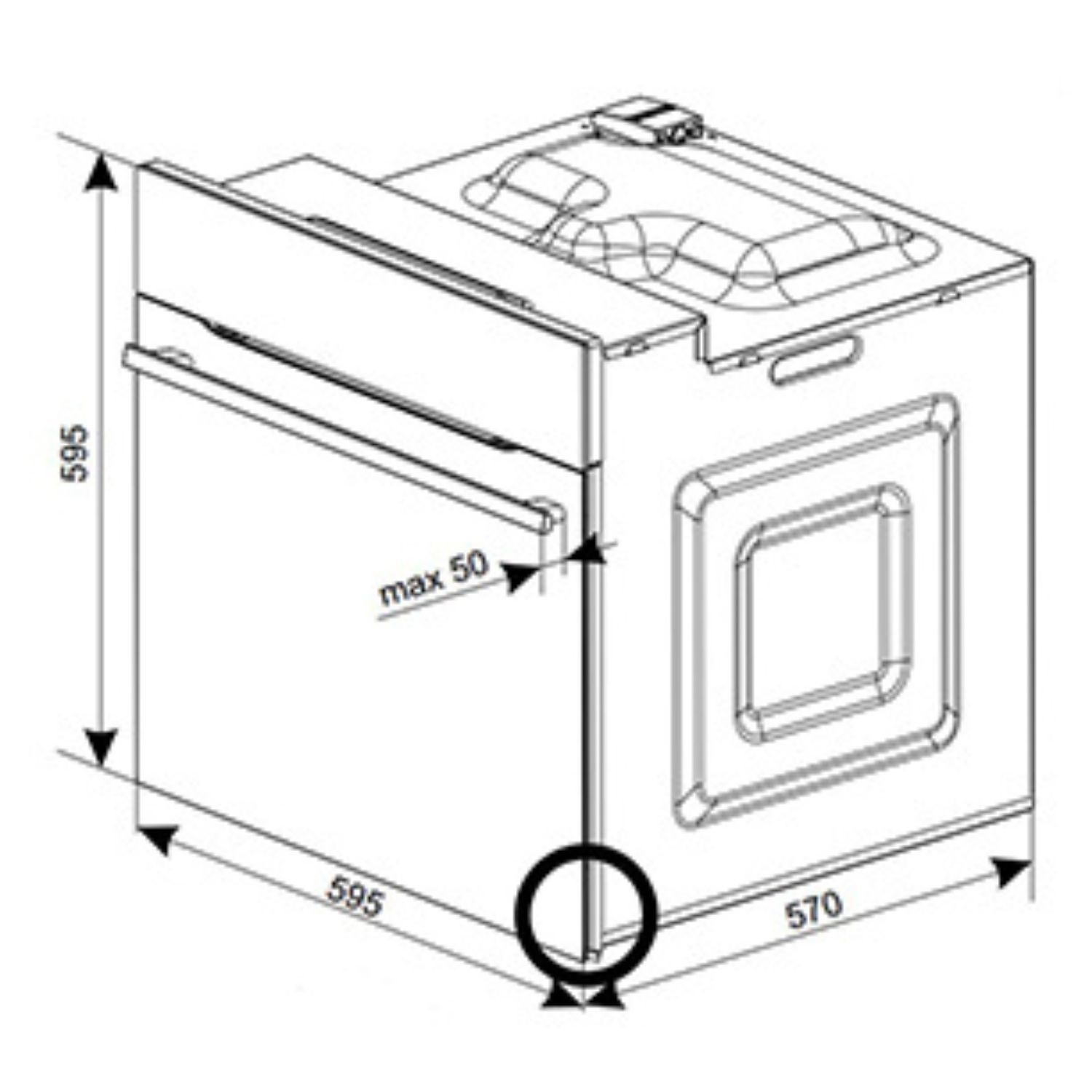 CDA SC035BL Electric Single Oven - Black - Image 3