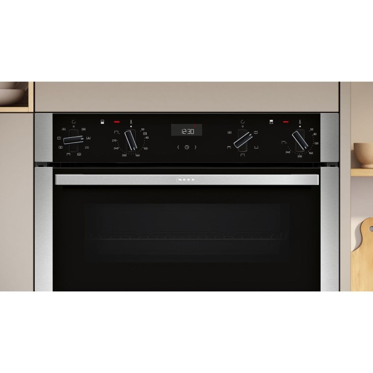 Neff N50 U1ACE2AN3B Built-In Double Oven - Stainless Steel - Image 2