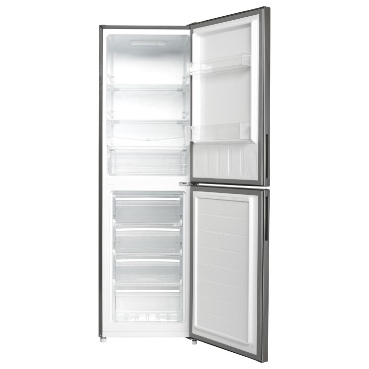 electriQ 254 Litre 50/50 Freestanding Fridge Freezer - Stainless Steel - Image 3