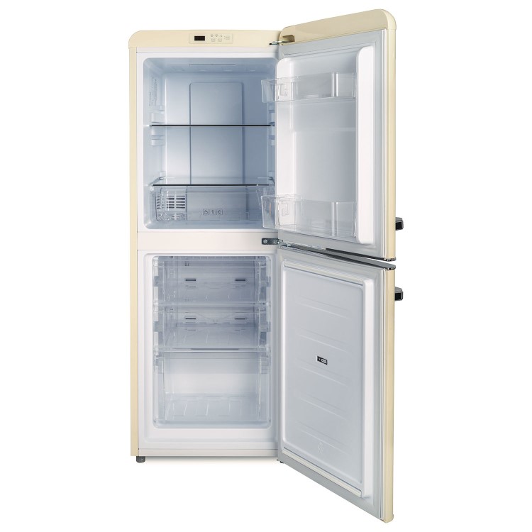 electriQ 153 Litre 60/40 Retro Freestanding Fridge Freezer - Cream Total No Frost - Image 5