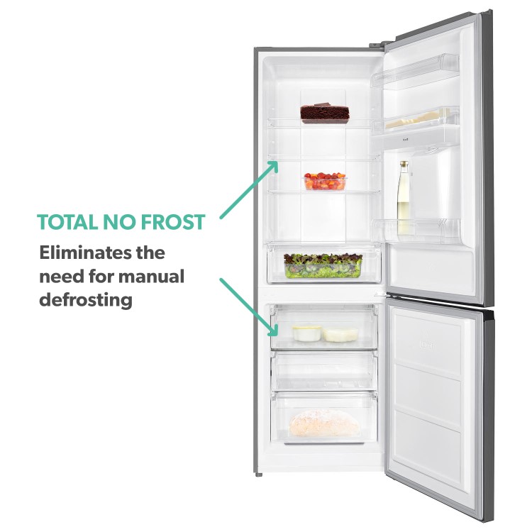 electriQ 291 Litre 60/40 Freestanding Fridge Freezer - Total No Frost in Stainless Steel - Image 8
