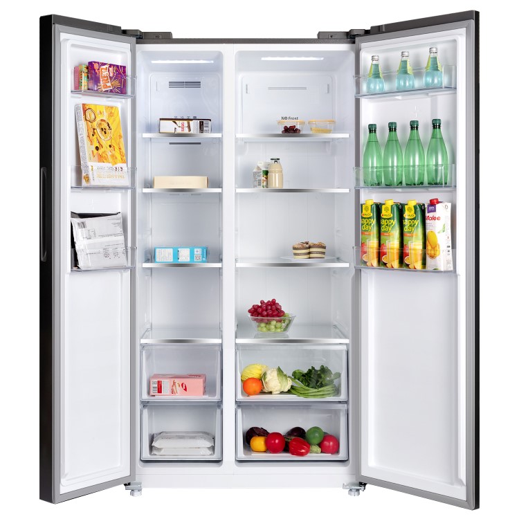 electriQ 525 Litre Side-by-Side American Fridge Freezer - Stainless steel - Image 2