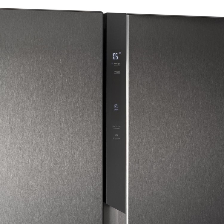 electriQ 525 Litre Side-by-Side American Fridge Freezer - Stainless steel - Image 4
