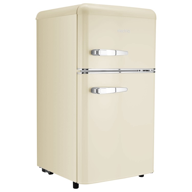 electriQ 80 Litre 70/30 Retro Freestanding Fridge Freezer – Cream - Image 2