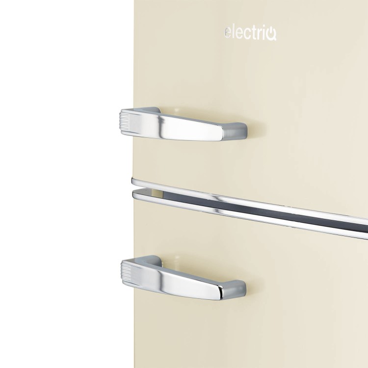 electriQ 80 Litre 70/30 Retro Freestanding Fridge Freezer – Cream - Image 3
