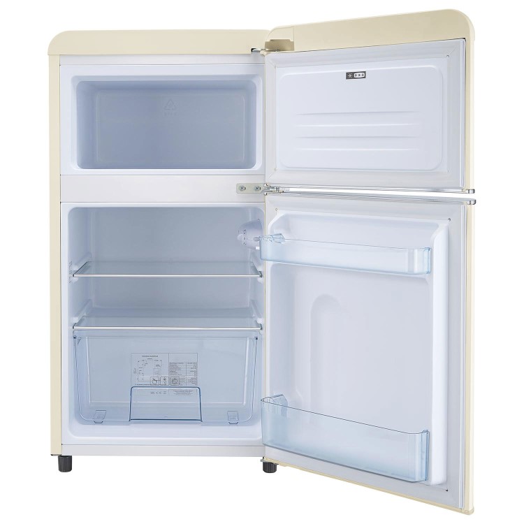 electriQ 80 Litre 70/30 Retro Freestanding Fridge Freezer – Cream - Image 4