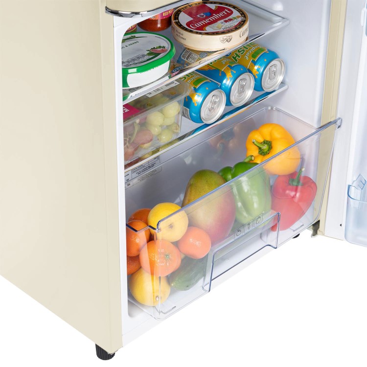electriQ 80 Litre 70/30 Retro Freestanding Fridge Freezer – Cream - Image 6