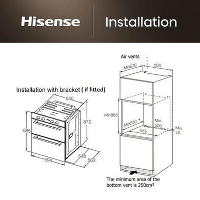 Hisense Hi6 BID914221CDBG Built-In Electric Double Oven - Black - Image 3