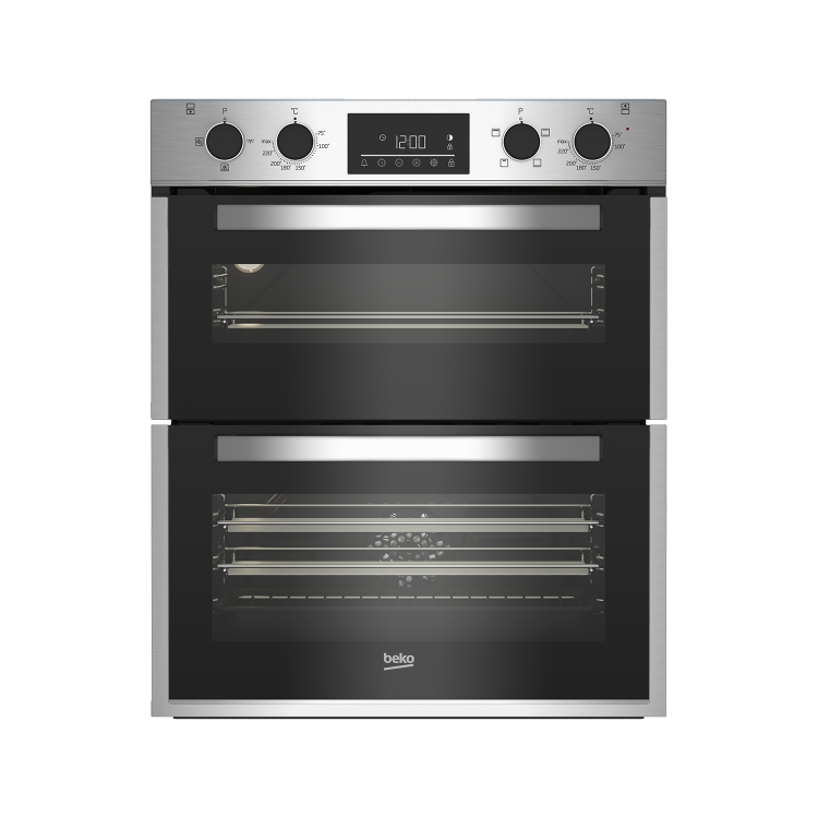 Beko Built Under Electric Double Oven - Stainless Steel