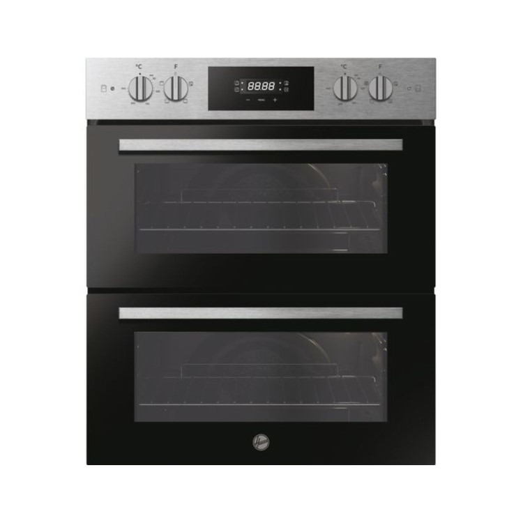Refurbished Hoover 72cm HO7DC3B308IN Electric Built-under Double Oven - Stainless Steel & Black