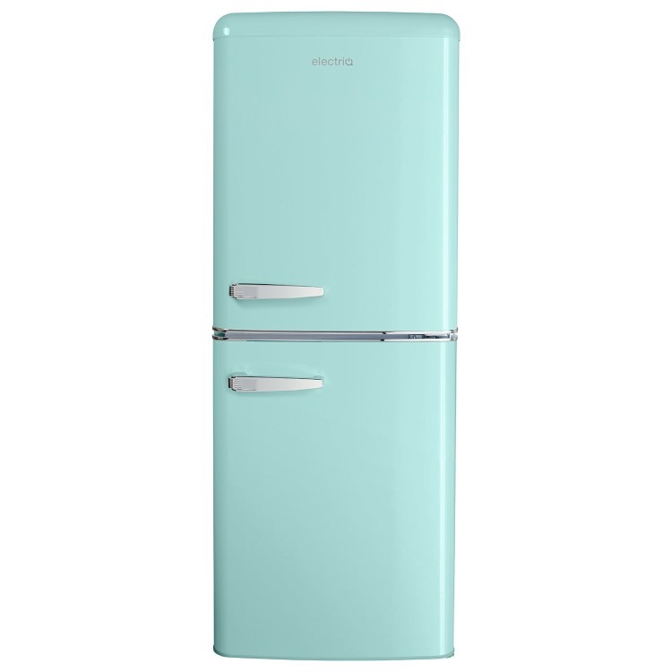 electriQ 153 Litre 60/40 Retro Freestanding Fridge Freezer - Blue Total No Frost