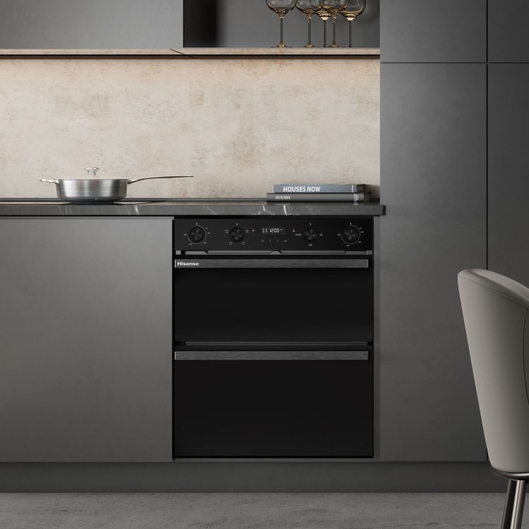 Hisense Hi6 BUD714221CDBG Built-Under Electric Double Oven - Black - Image 2