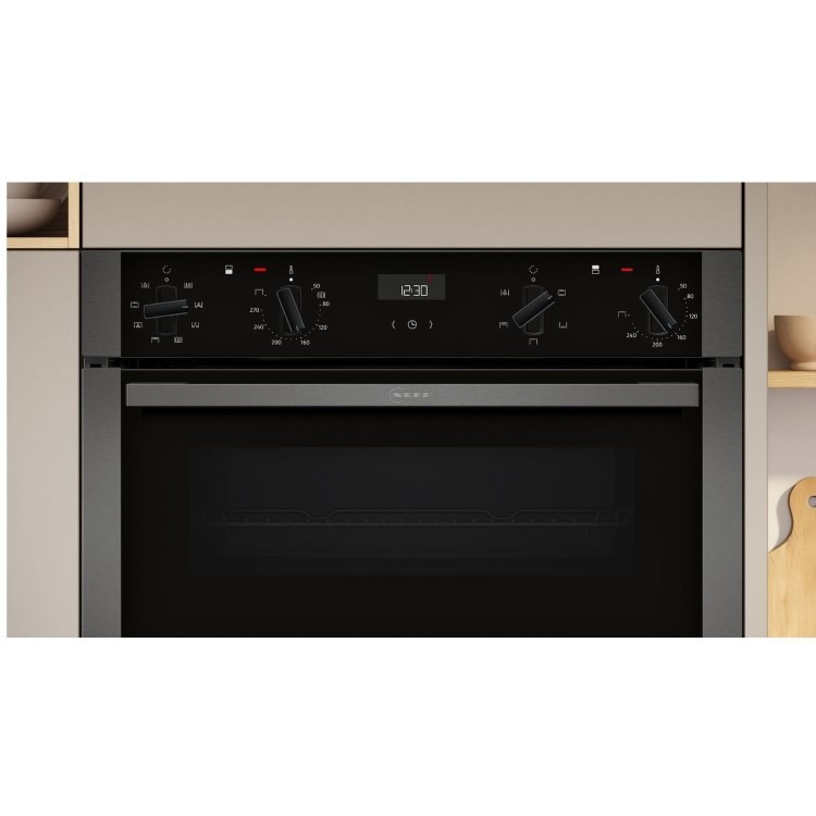Neff N50 U1ACE2AG3B Built-In Double Oven - Graphite - Image 2