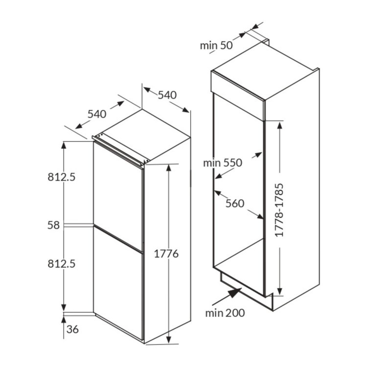 Amica 228 Litre 50/50 Integrated Fridge Freezer - Image 3