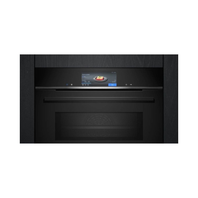 Siemens iQ700 Built-In Combination Microwave Oven - Black - Image 2