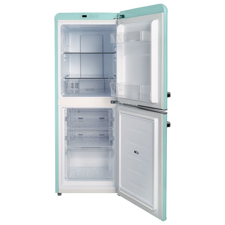 electriQ 153 Litre 60/40 Retro Freestanding Fridge Freezer - Blue Total No Frost - Image 3