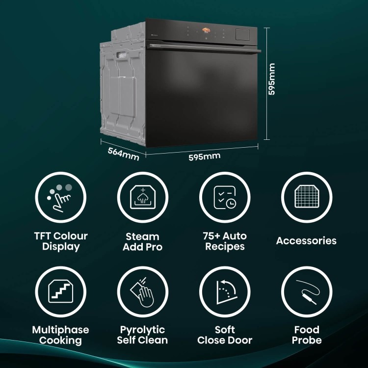 Hisense Hi8 BAS6PH8BUKWF Electric Self-Cleaning Single Oven - Black - Image 10