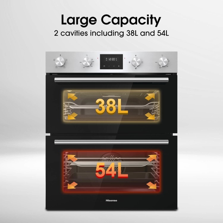 Hisense BID75211XUK Built-Under Electric Double Oven - Stainless Steel - Image 4