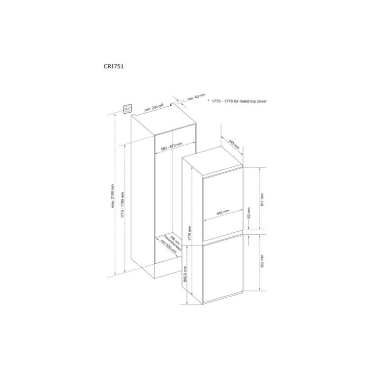 CDA 244 Litre 50/50 Integrated Fridge Freezer - Image 4