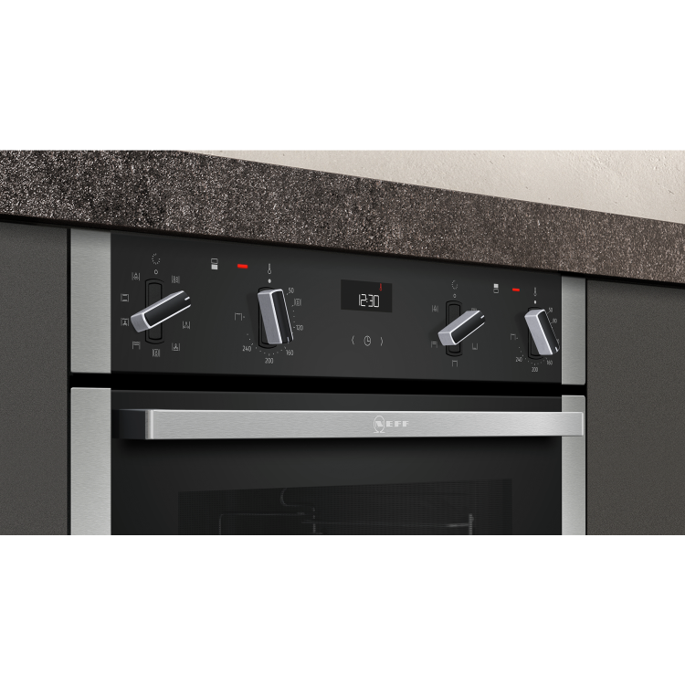 Neff N50 J1ACE2HN0B Built-Under Electric Double Oven - Stainless Steel - Image 4