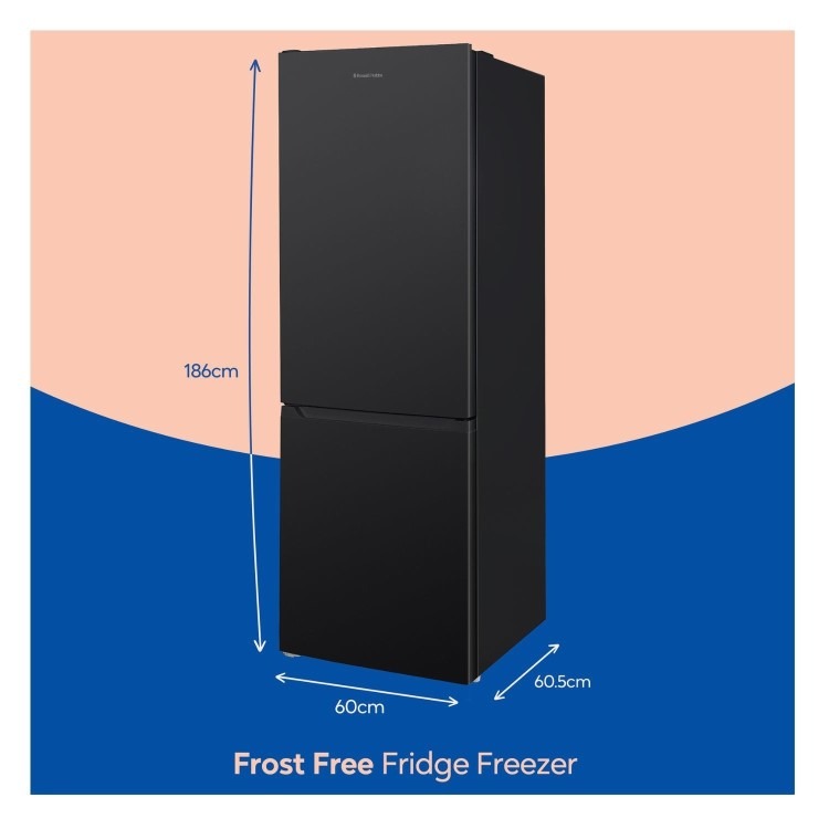 Russell Hobbs 293 Litre 60/40 Freestanding Fridge Freezer - Black - Image 4