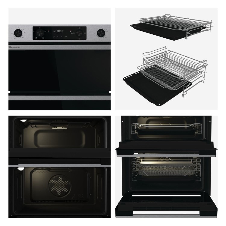 Hisense Hi6 BUD714221AX Built-Under Electric Double Oven - Stainless Steel - Image 5