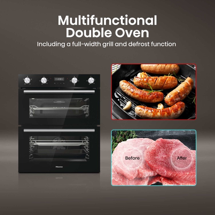 Hisense BID75211BGUK Built-Under Electric Double Oven - Black - Image 6