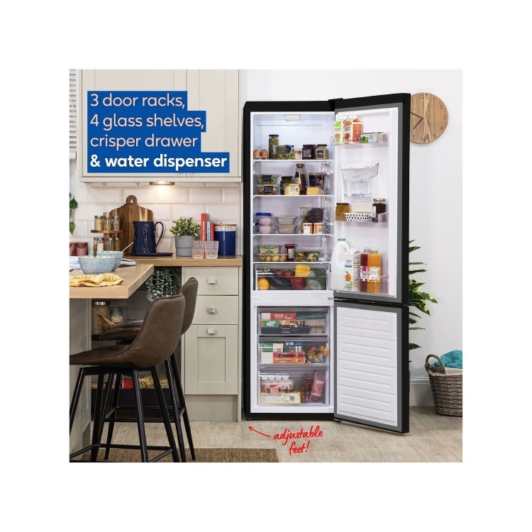 Russell Hobbs 279 Litre 70/30 Freestanding Fridge Freezer with Water Dispenser - Black - Image 9