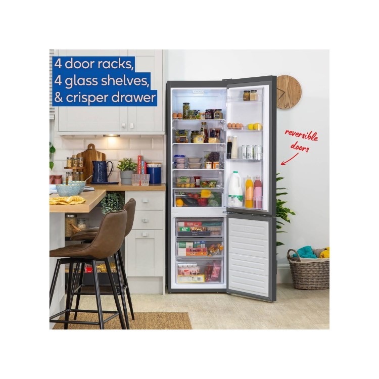 Russell Hobbs 279 Litre 70/30 Freestanding Fridge Freezer - Dark Steel - Image 6