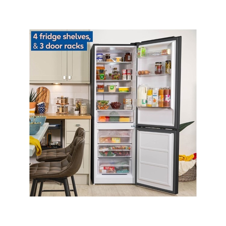 Russell Hobbs 293 Litre 60/40 Freestanding Fridge Freezer - Black - Image 6