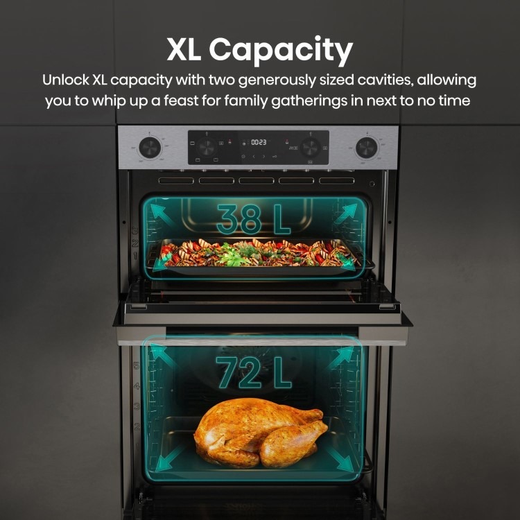Hisense Hi6 BID914221CX Built-In Electric Double Oven - Stainless Steel - Image 5