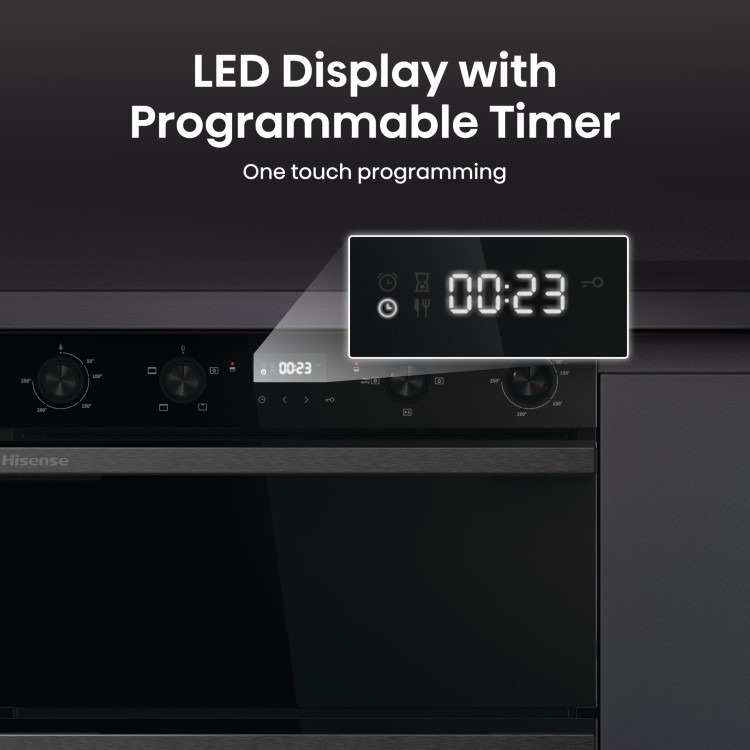 Hisense Hi6 BUD714221CDBG Built-Under Electric Double Oven - Black - Image 8