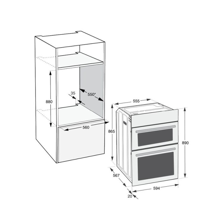 Hotpoint DIH10DB Built-In Electric Double Oven - Black - Image 8