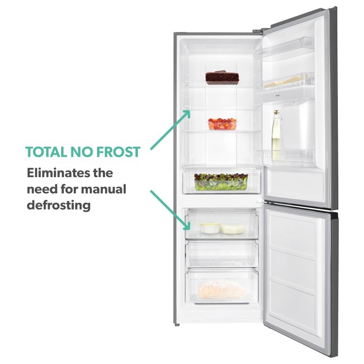 electriQ 291 Litre 60/40 Freestanding Fridge Freezer - Total No Frost in Stainless Steel - Image 8