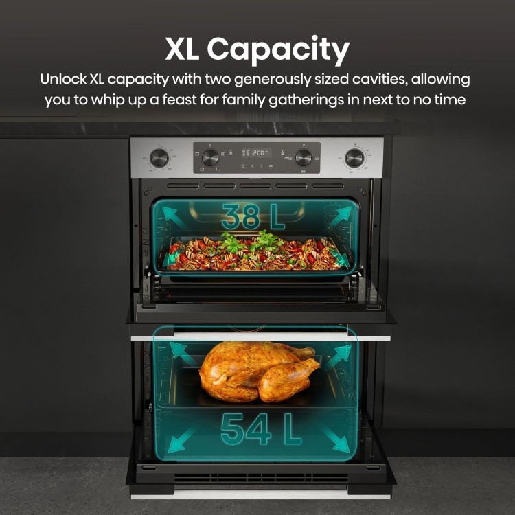 Hisense Hi6 BUD714221AX Built-Under Electric Double Oven - Stainless Steel - Image 9