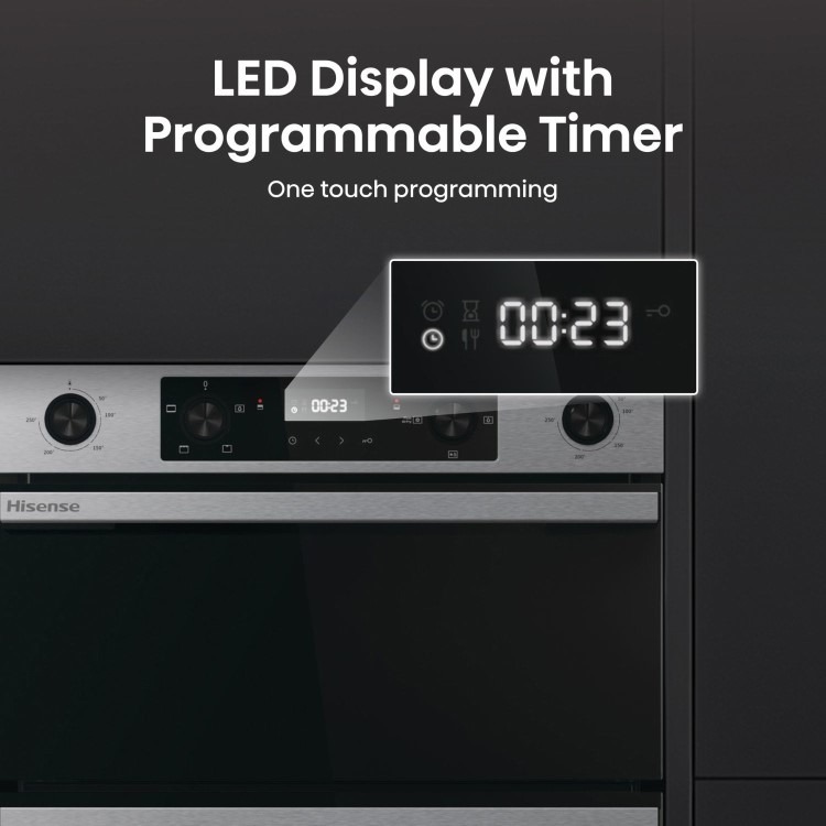 Hisense Hi6 BID914221CX Built-In Electric Double Oven - Stainless Steel - Image 6