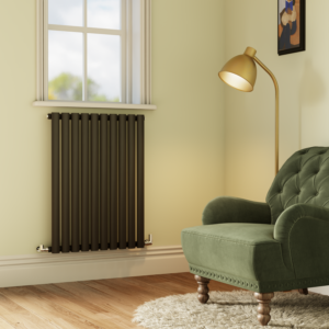 Sorrento Midnight Black Horizontal Oval Designer Radiator 800x590mm Single Panel 1947 BTU