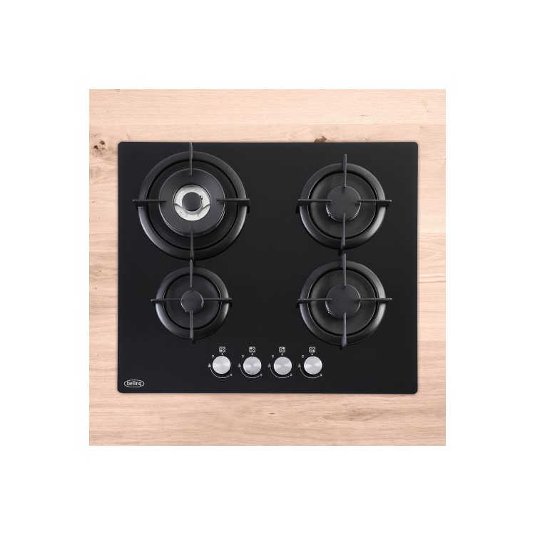 Belling 60cm Gas on Glass 4 Burner Gas Hob - Black - Image 6