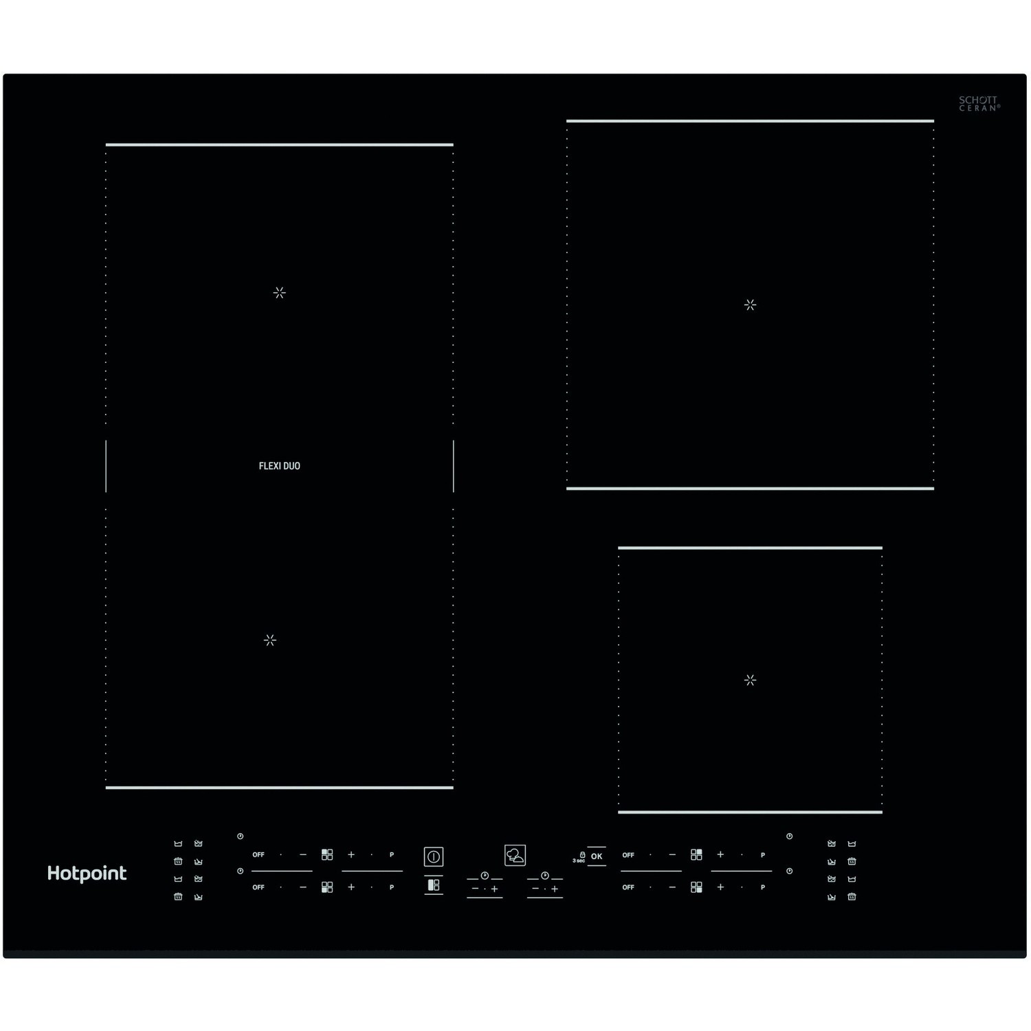 Hotpoint 59cm 4 Zone Induction Hob with Flexi Zone - Image 5
