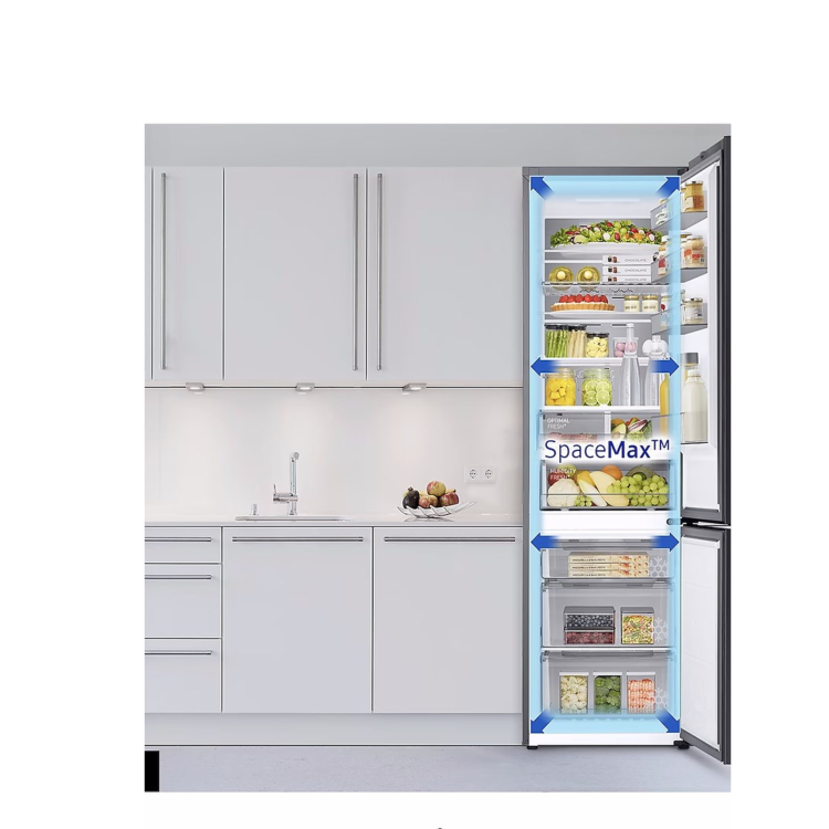 Samsung BeSpoke 387 Litre 70/30 Freestanding Fridge Freezer - Silver - Image 3