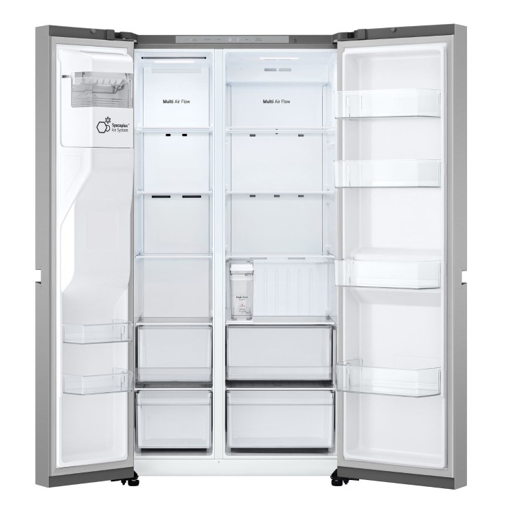 LG NatureFRESH 641 Litre Side-By-Side American Fridge Freezer - Prime Silver - Image 2