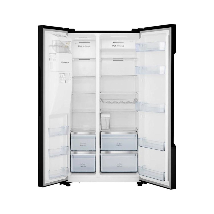 Hisense 562 Litre Side-By-Side American Fridge Freezer - Black - Image 5