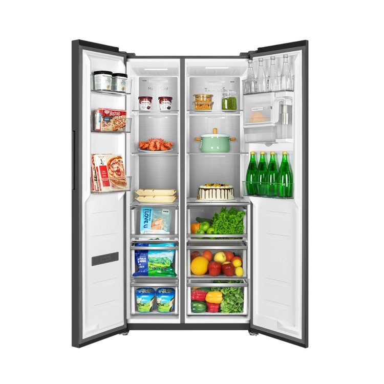 TCL 605 Litre Free Built-In Side-by-Side American Fridge Freezer - Stainless Steel - Image 3