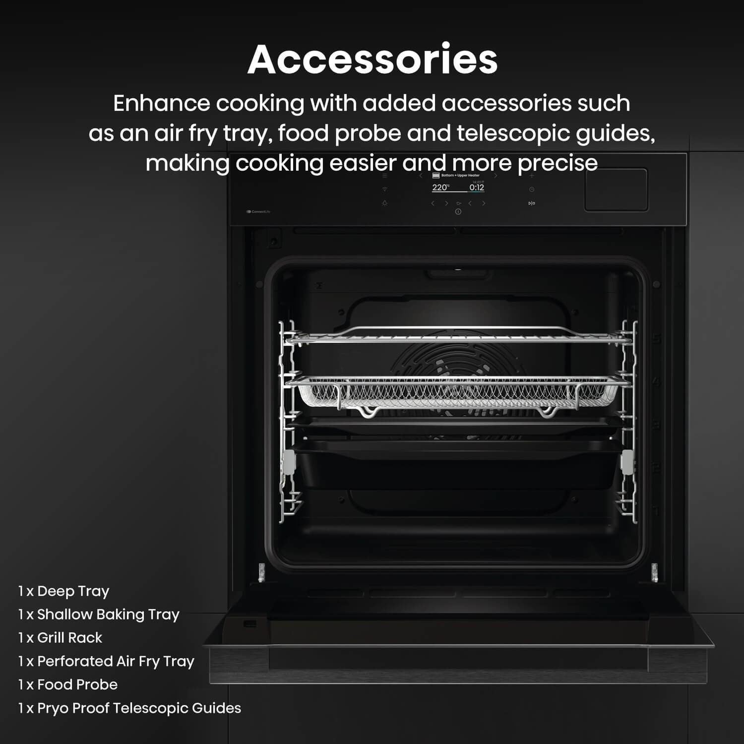 Hisense Hi8 BAS6PH8BUKWF Electric Self-Cleaning Single Oven - Black - Image 4